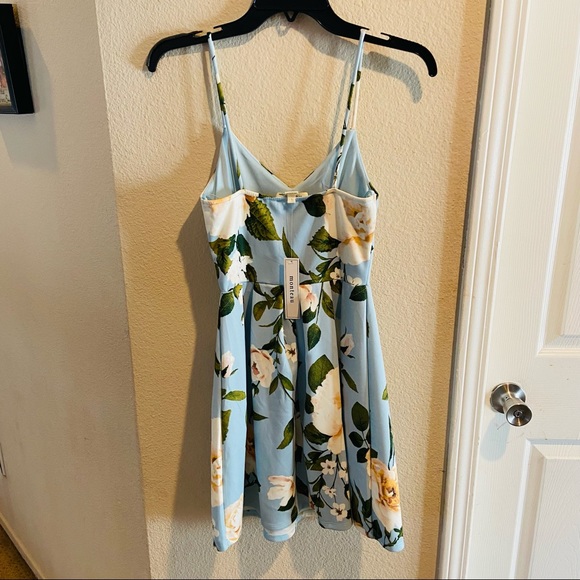 New Monteau Light Baby Blue Floral Fit & Flare Derby Dress XS - Picture 3 of 3